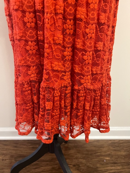 I.N. Studio Orange Lace Long-Sleeve Peasant Dress with Belt - Picture 6 of 10